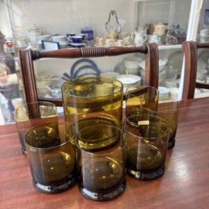 Hielera con 6 vasos de cristal RETRO