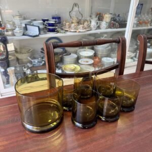 Hielera con 6 vasos de cristal RETRO