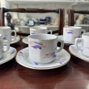 Juego de 6 dúos de té porcelana tsuji diseño nubes