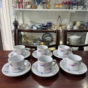 Juego de 6 dúos de té porcelana tsuji diseño nubes