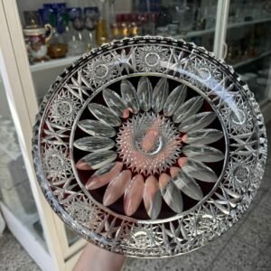 Centro de mesa de cristal súper tallado rubi