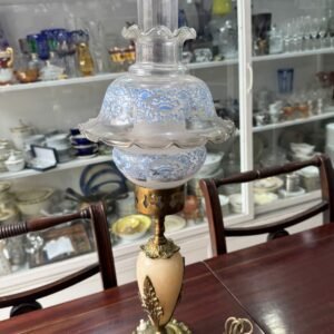 Lámpara de alabastro y bronce