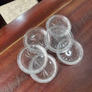 Juego de 6 saleros de cristal tallado