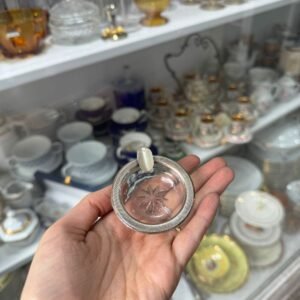 Set de 4 ceniceros de cristal con platería