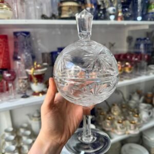 Bombonera o dulcera de cristal súper tallado