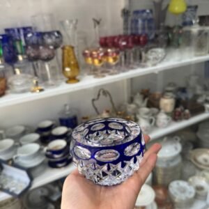 Cenicero cristal súper tallado azul