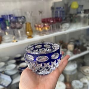 Cenicero cristal súper tallado azul