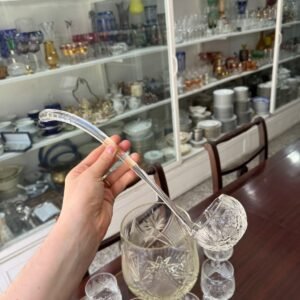 Ponchera con cucharon y 5 tazas cristal súper tallado