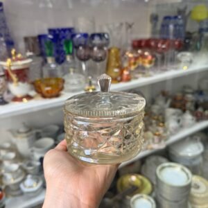 Dulcera de cristal súper tallado ambar