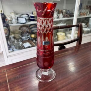 Florero de cristal súper tallado rubi