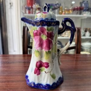 Chocolatera de porcelana japonesa pintada a mano