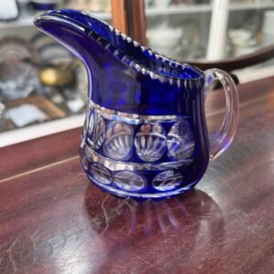 Jarra limonera de cristal súper tallado azul