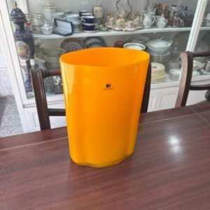 Florero de cristal de murano veneciano naranja CARLO MORETTI
