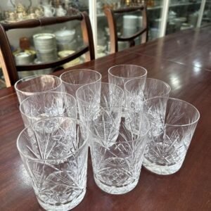 Juego de 9 vasos de cristal súper tallado
