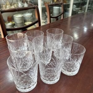 Juego de 9 vasos de cristal súper tallado