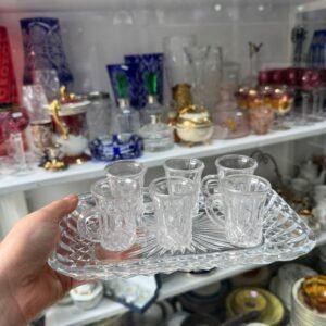 Set de 6 vasos para shot con asas y la fuente