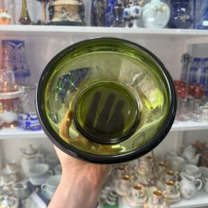 Ensaladera / despojador verde tipo murano