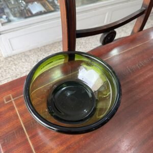 Ensaladera / despojador verde tipo murano