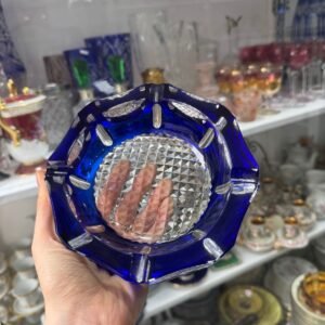 Cenicero cristal súper tallado azul