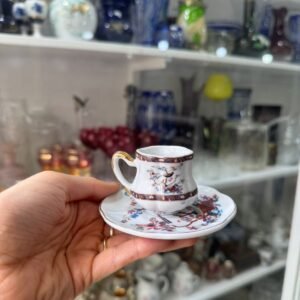 Dúo de café petit de colección de porcelana