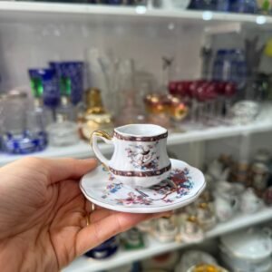 Dúo de café petit de colección de porcelana