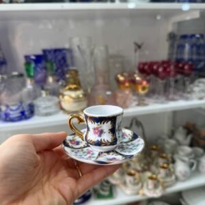 Dúo de café petit de colección de porcelana
