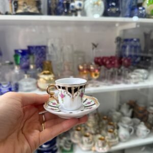 Dúo de café petit de colección de porcelana