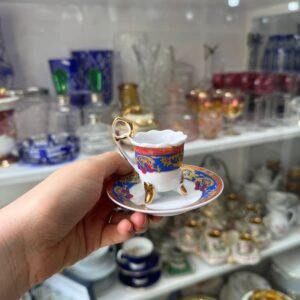 Dúo de café petit de colección de porcelana