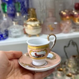 Dúo de café petit de colección de porcelana