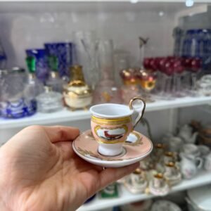 Dúo de café petit de colección de porcelana