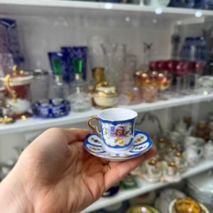 Dúo de café petit de colección de porcelana