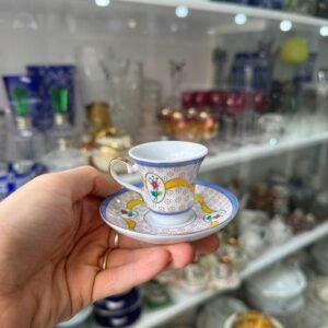 Dúo de café petit de colección de porcelana