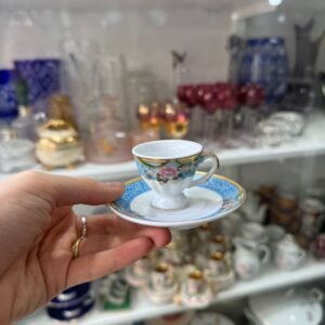 Dúo de café petit de colección de porcelana