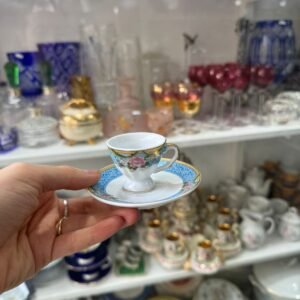 Dúo de café petit de colección de porcelana