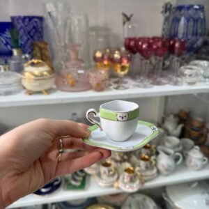 Dúo de café petit de colección de porcelana