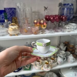 Dúo de café petit de colección de porcelana