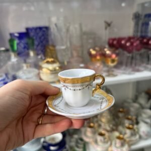 Dúo de café petit de colección de porcelana