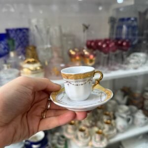 Dúo de café petit de colección de porcelana