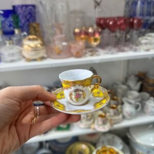Dúo de café petit de colección de porcelana