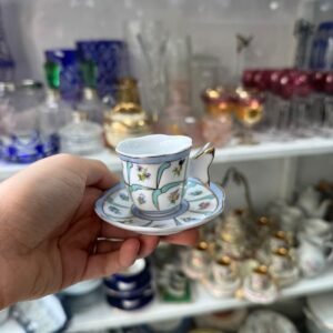 Dúo de café petit de colección de porcelana