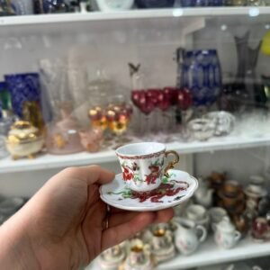 Dúo de café petit de colección de porcelana