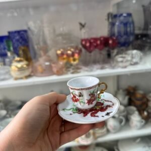 Dúo de café petit de colección de porcelana