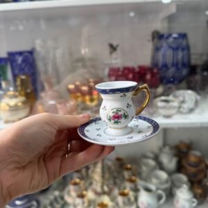 Dúo de café petit de colección de porcelana