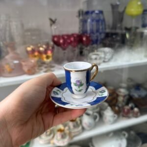 Dúo de café petit de colección de porcelana