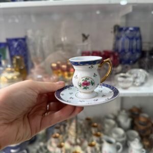 Dúo de café petit de colección de porcelana