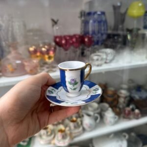 Dúo de café petit de colección de porcelana