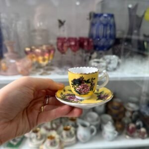 Dúo de café petit de colección de porcelana