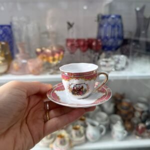 Dúo de café petit de colección de porcelana