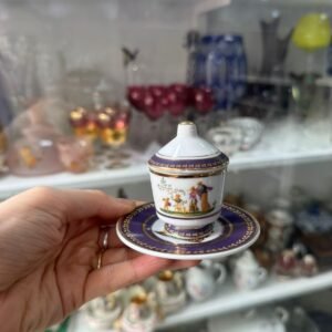 Dúo de café petit de colección de porcelana