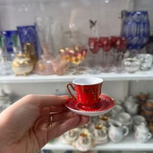 Dúo de café petit de colección de porcelana